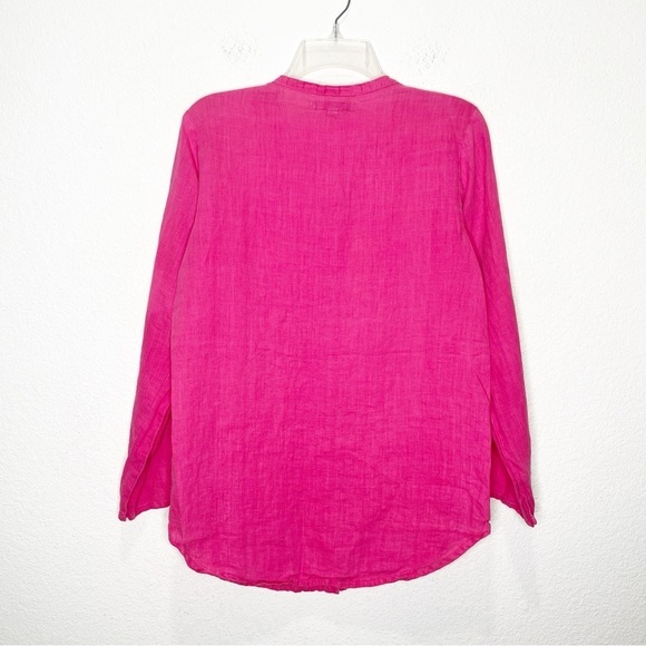 Flax 100% Linen Button Up Shell Button Top Lagenlook P 4-6 - Picture 5 of 10